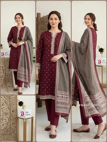 KP-27  Print Lawn 3-Piece Suit