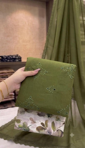 Embrodiered Lawn 3Pc