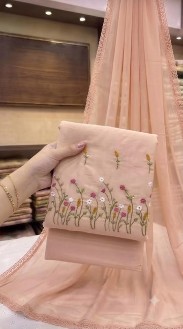 Embrodiered Lawn 3Pc